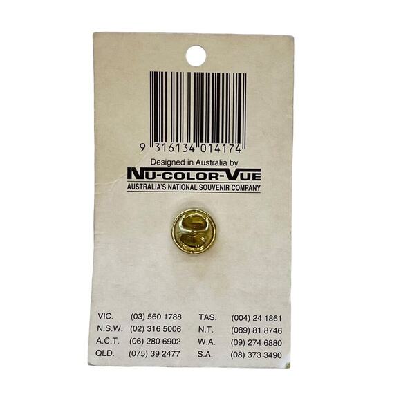 Vintage Australian Kangaroo Metal Enamel Pin Badge Tie Pin Lapel Pin Down Under - Picture 3 of 3